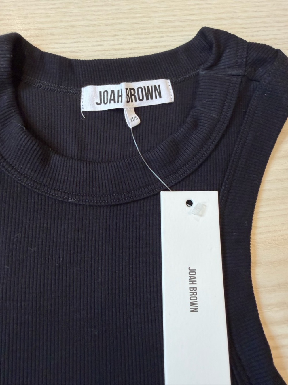 Joah Brown Black Ribbed Sleeveless Top
